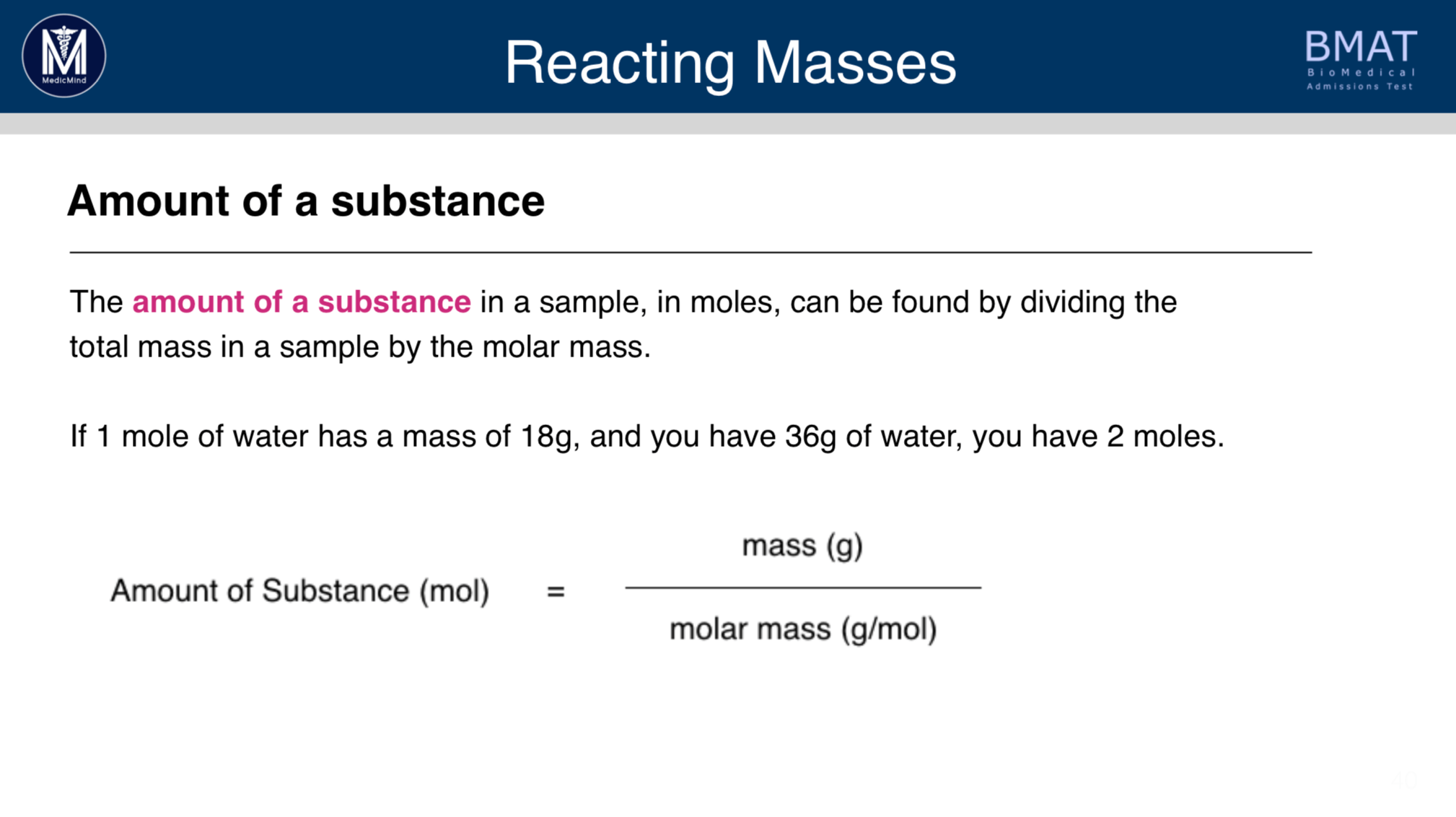 Reacting Masses