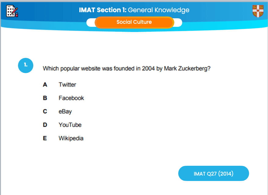 Social Culture (IMAT Questions)