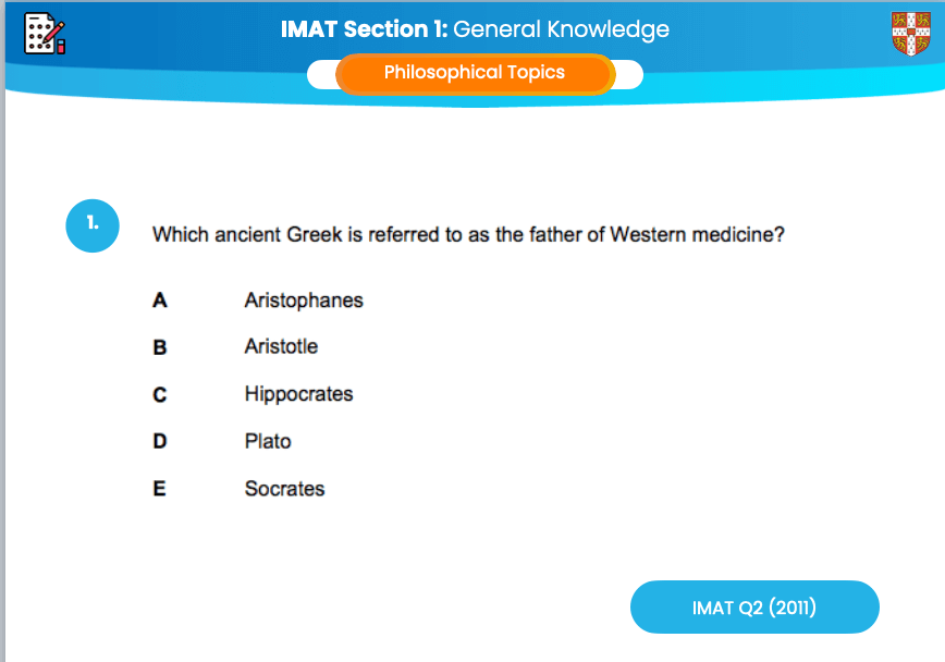 Philisophical Culture (IMAT Questions)