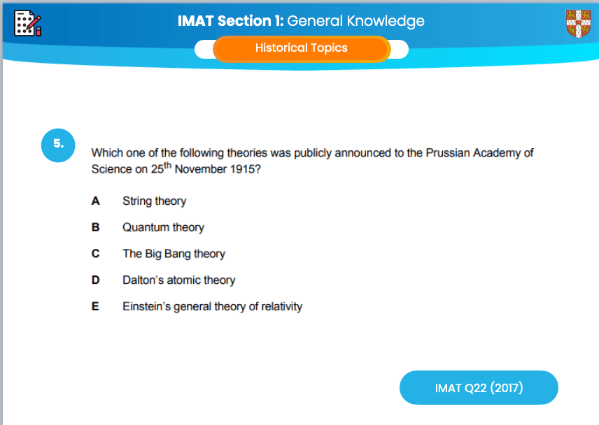 Historical Culture (IMAT Questions)