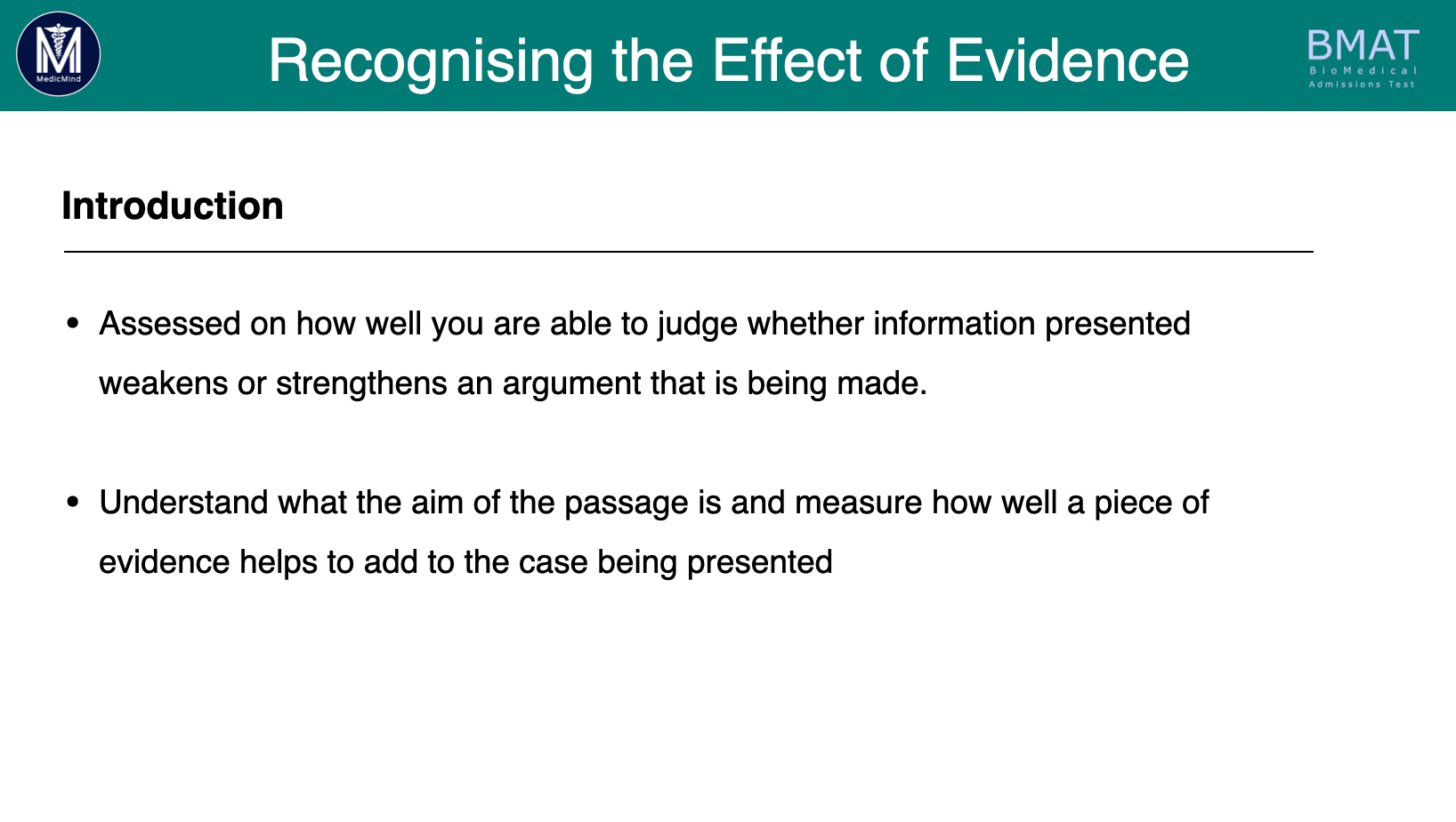 Evidence: Theory