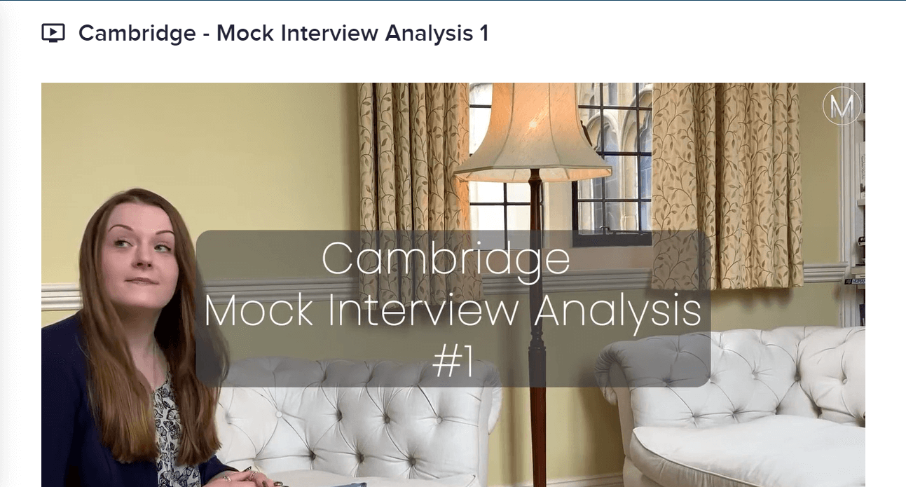 Cambridge Mock Interview Analysis - 1