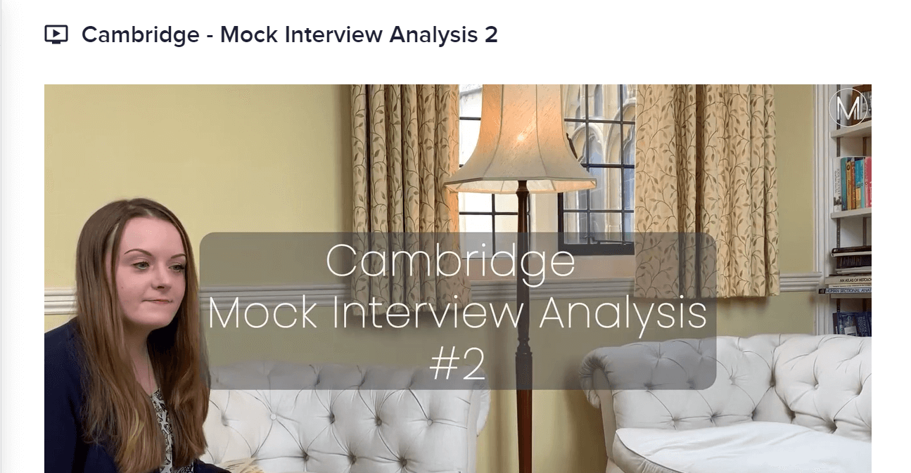 Cambridge Mock Interview Analysis - 2
