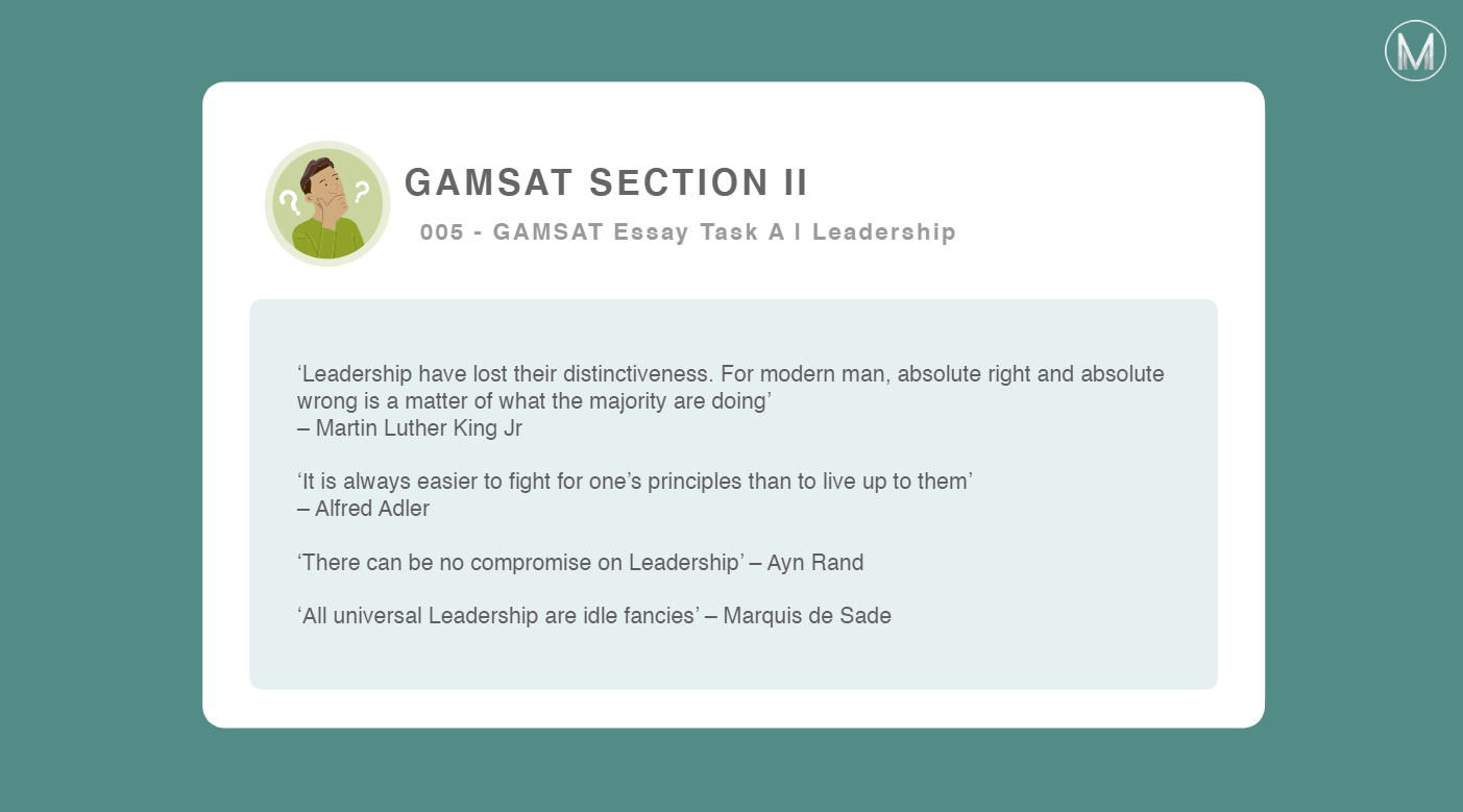 GAMSAT S2 | Leadership