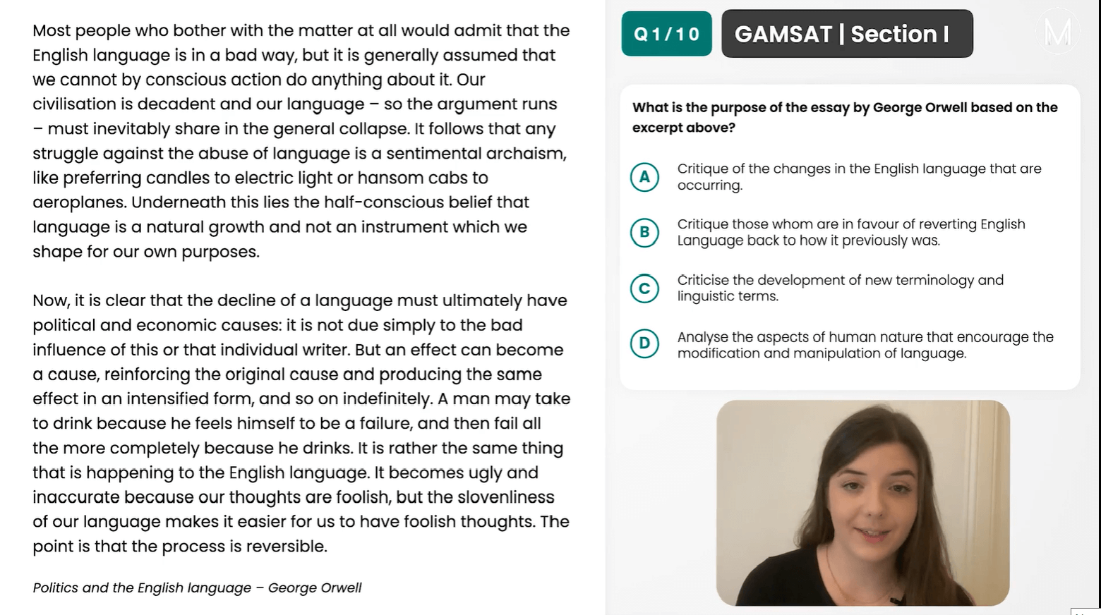 GAMSAT SI | Non-Fiction Essays