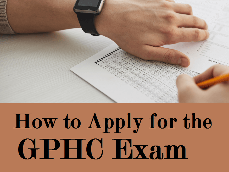 Expertly applying for the GPHC exam - a hand fills out the form with precision, paving the way to success.